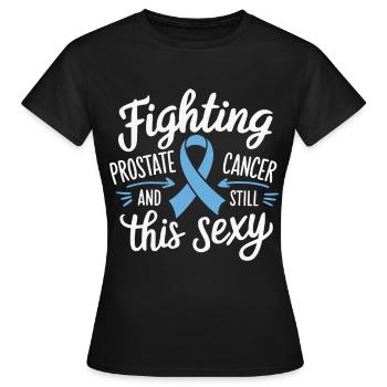Lutte contre le cancer de la prostate - T-shirt Femme - noir - Devant - AI Model Female 172 dark (172cm)