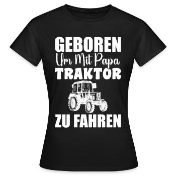 Traktor zu fahren – Süßes Vater-Kind - Frauen T-Shirt - Schwarz - Vorne - AI Model Female 172 dark (172cm)