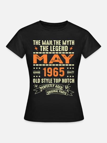 Geburtstag Mai 1965 - May 1965 - Dame-T-shirt - sort