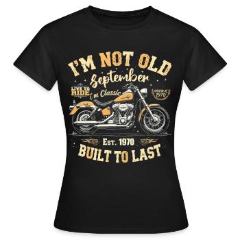 Geburtstag 1970 Jahrgang September 1970 Geschenk - Frauen T-Shirt - Schwarz - Vorne - AI Model Female 172 dark (172cm)