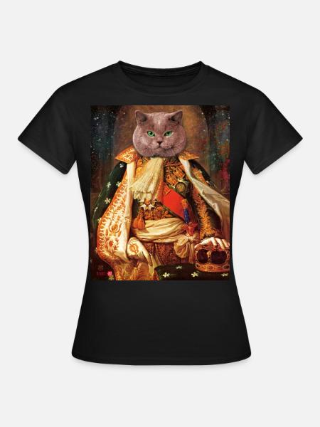 03 Kater Majestät Cat General King König - Frauen T-Shirt - Schwarz