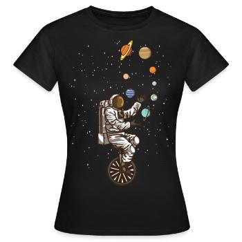 lustiger Zirkus Astronaut - Frauen T-Shirt - Schwarz - Vorne - AI Model Female 172 dark (172cm)