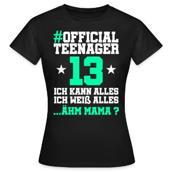 13 Birthday Boys 13 years Boy Girls Boys - Women's T-Shirt - black - Front - AI Model Female 172 dark (172cm)