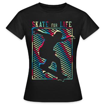 SK8R | Patinez pour la vie - T-shirt Femme - noir - Devant - AI Model Female 172 dark (172cm)