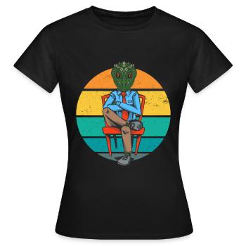 Reptiloid lézards Conspiration extraterrestre - T-shirt Femme - noir - Devant - AI Model Female 172 dark (172cm)