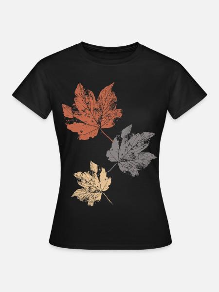 Bunte Herbstblätter Herbstlaub - Frauen T-Shirt - Schwarz
