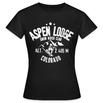 Aspen Lodge snow rider club - T-shirt Femme - noir - Devant - AI Model Female 172 dark (172cm)