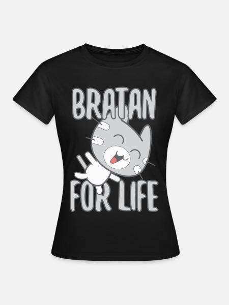 Bratan Katze Kater grau Geschenk - Frauen T-Shirt - Schwarz