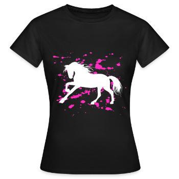 Pferde und Reiten. Reitmode für Pferdefreunde - Frauen T-Shirt - Schwarz - Vorne - AI Model Female 172 dark (172cm)