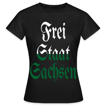 Land libre de Saxe blanc vert maison - T-shirt Femme - noir - Devant - AI Model Female 172 dark (172cm)