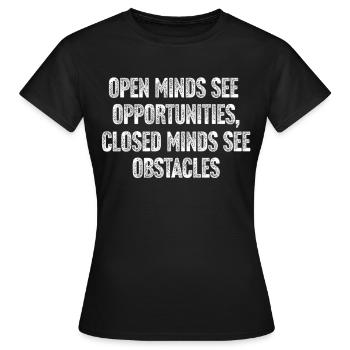 Open Minds Inspire Opportunities - T-shirt Femme - noir - Devant - AI Model Female 172 dark (172cm)