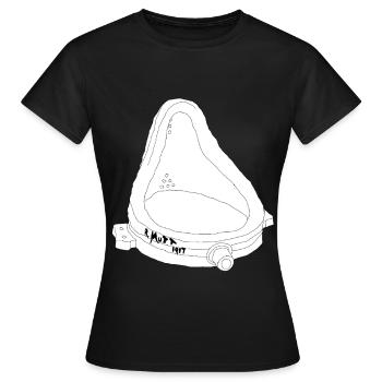 La fontaine de R. Mutt 1917 - T-shirt Femme - noir - Devant - AI Model Female 172 dark (172cm)