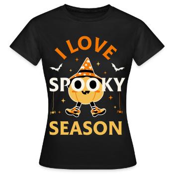 Ich liebe die gruselige Jahreszeit - Frauen T-Shirt - Schwarz - Vorne - AI Model Female 172 dark (172cm)