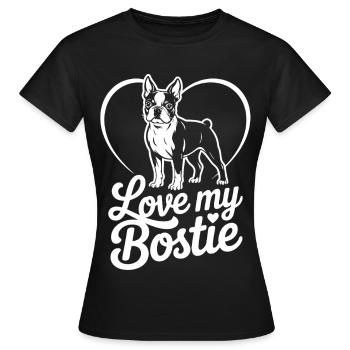 Bostie Liebe Herz Silhouette - Frauen T-Shirt - Schwarz - Vorne - AI Model Female 172 dark (172cm)