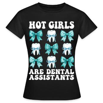 Filles assistantes dentaires drôles - T-shirt Femme - noir - Devant - AI Model Female 172 dark (172cm)