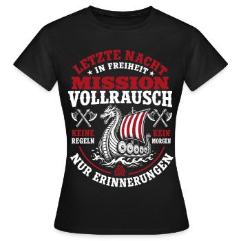Last Night in Freedom Bachelor Party - Women's T-Shirt - black - Front - AI Model Female 172 dark (172cm)