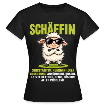 Schäffin - Lustiges Schaf Design für Chefinnen - Frauen T-Shirt - Schwarz - Vorne - AI Model Female 172 dark (172cm)