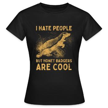 Honigdachs Tierliebhaber - Frauen T-Shirt - Schwarz - Vorne - AI Model Female 172 dark (172cm)