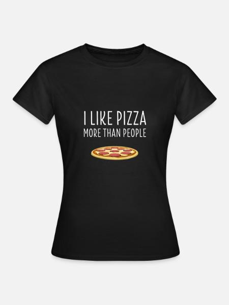 I Like Pizza More Than People - Women's T-Shirt - black