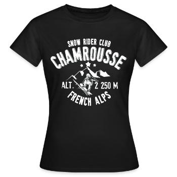 Chamrousse snow rider club - T-shirt Femme - noir - Devant - AI Model Female 172 dark (172cm)