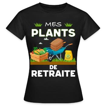 Plants Jardin Cadeau Homme Retraité Papa Papy - T-shirt Femme - noir - Devant - AI Model Female 172 dark (172cm)