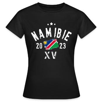 Namibia XV Rugby-Nationalmannschaft - Frauen T-Shirt - Schwarz - Vorne - AI Model Female 172 dark (172cm)