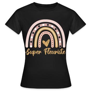 Super fleuriste cadeau pour femme fleuriste - T-shirt Femme - noir - Devant - AI Model Female 172 dark (172cm)