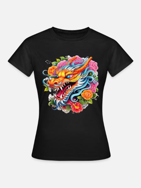 Chinesischer Drache - Frauen T-Shirt - Schwarz