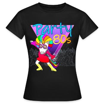 Party 80 humor fan 80er jahre geschenk frau - Frauen T-Shirt - Schwarz - Vorne - AI Model Female 172 dark (172cm)