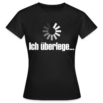 I'm thinking ... 2- Thinking - Women's T-Shirt - black - Front - AI Model Female 172 dark (172cm)