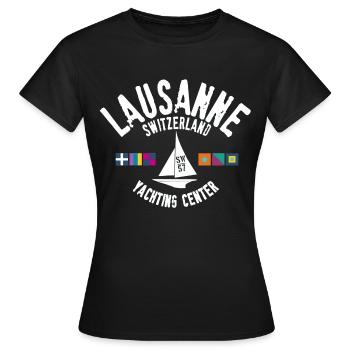Lausanne Switzerland yacht center - T-shirt Femme - noir - Devant - AI Model Female 172 dark (172cm)