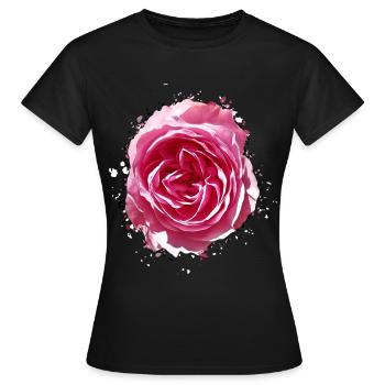 Fleur / Fleur / Rose - T-shirt Femme - noir - Devant - AI Model Female 172 dark (172cm)