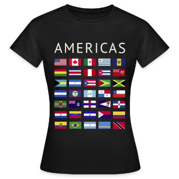 Drapeaux de pays Amérique Drapeaux nationaux d’Amérique - T-shirt Femme - noir - Devant - AI Model Female 172 dark (172cm)