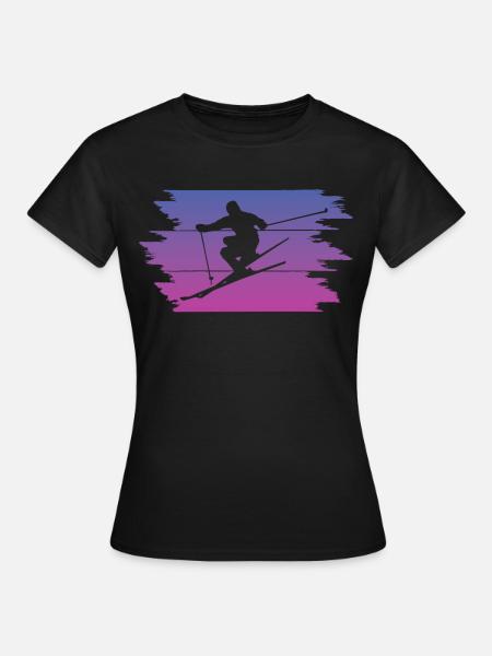 Skifahren Ski Skiing - Frauen T-Shirt - Schwarz