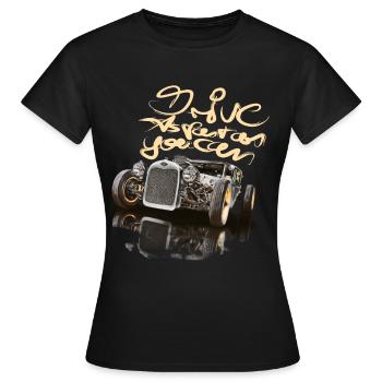 so schnell... hot rod rat-rod auto - Frauen T-Shirt - Schwarz - Vorne - AI Model Female 172 dark (172cm)