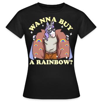 Drôle Licorne Vendu Factures - T-shirt Femme - noir - Devant - AI Model Female 172 dark (172cm)