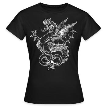 Mittelalterlicher Greif - Frauen T-Shirt - Schwarz - Vorne - AI Model Female 172 dark (172cm)