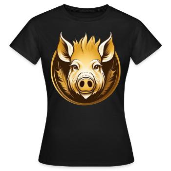 Totem of the Boar - Women's T-Shirt - black - Front - AI Model Female 172 dark (172cm)