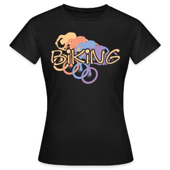 Biken Biker Bike - Frauen T-Shirt - Schwarz - Vorne - AI Model Female 172 dark (172cm)