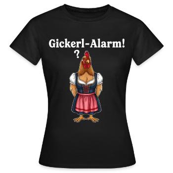 Alarme gickerl ! - T-shirt Femme - noir - Devant - AI Model Female 172 dark (172cm)