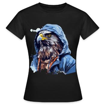 Streetstyle-Falke | Falken-Liebhaber - Frauen T-Shirt - Schwarz - Vorne - AI Model Female 172 dark (172cm)