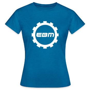 EBM - Women's T-Shirt - antique blue sapphire heather - Front - AI Model Female 172 dark (172cm)