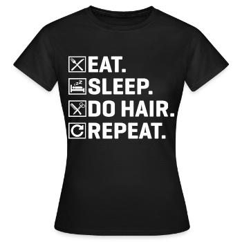 Coiffeur Salon de coiffure Hair Master Coiffure - T-shirt Femme - noir - Devant - AI Model Female 172 dark (172cm)