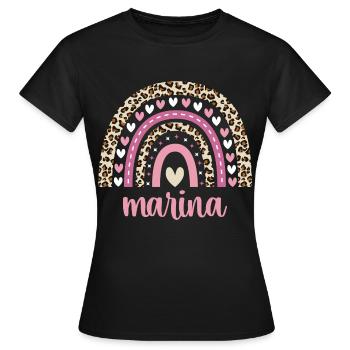 Marina Regenbogen Name Geburtstag Marina - Frauen T-Shirt - Schwarz - Vorne - AI Model Female 172 dark (172cm)
