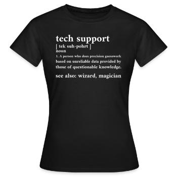 Support technique Tek Suh-pohrt - T-shirt Femme - noir - Devant - AI Model Female 172 dark (172cm)