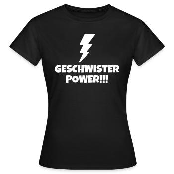 Siblings Power!!! - Women's T-Shirt - black - Front - AI Model Female 172 dark (172cm)