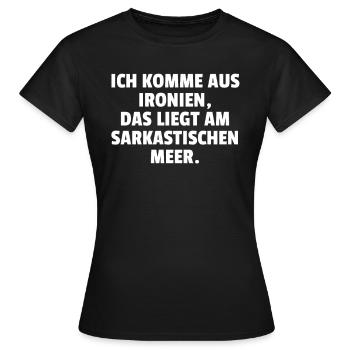 Je viens D’Ironies Le Reste A - T-shirt Femme - noir - Devant - AI Model Female 172 dark (172cm)