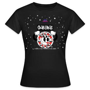 illustrated t shirt design Dont look back - Frauen T-Shirt - Schwarz - Vorne - AI Model Female 172 dark (172cm)