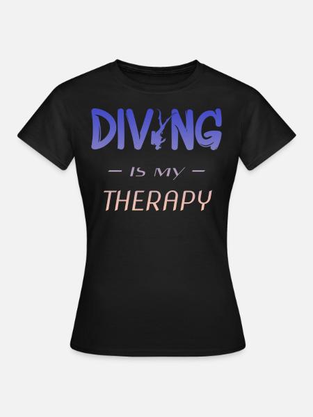 Diving Tauchen Taucher - Frauen T-Shirt - Schwarz