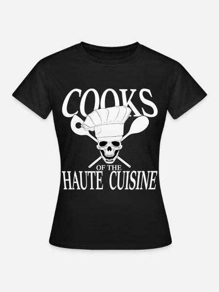 drôle, cuisiner, cuisiniers, tablier, chemise, barbecue - T-shirt Femme - noir